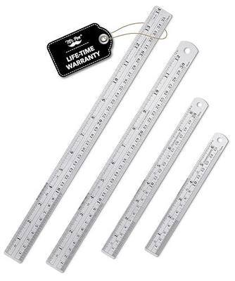 Mr. Pen- Metal Straight Edge Ruler, 4 pcs, 6", 8", 12", 14" | Stainless Steel Ruler Set, Imperial & Metric Measurements for Drawing, Home, Office, Engineering