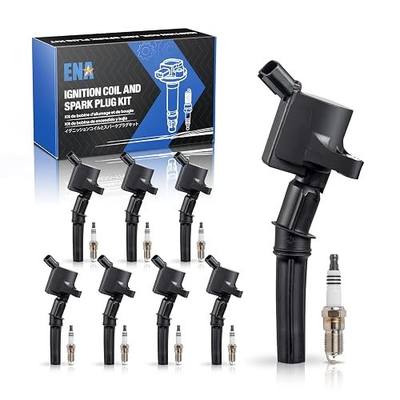 ENA Set of 8 Platinum Spark Plug and 8 Ignition Coil Pack Compatible with Ford Mercury Lincoln Crown Victoria Grand Marquis Town Car E150 E250 Expedition F150 4.6L V8 Replacement for FD503 SP493