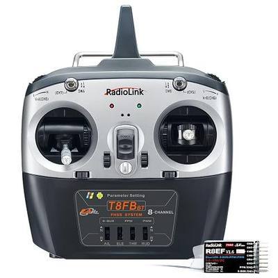 Radiolink T8FB 8 Channels 2.4GHz RC Remote Transmitter and R8EF Receiver | APP Setup 8CH Radio Controller Long Range for RC Airplane Aircraft Boat Car and More(Mode 2)