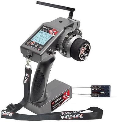 Radiolink RC6GS V3 7CH RC Transmitter R7FG Waterproof Receiver for RC Car | 30 Models Storage 2.4Ghz Voltage Telemetry Surface Remote Radio Controller Combo for RC Crawler, Drifting, Car and Boat