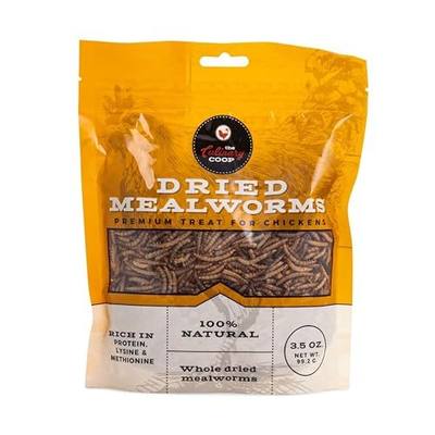 Fluker's Culinary Coop Premium Chicken Treats, Mealworms 3.5 oz, High Protein Worm, Nutritious Treat