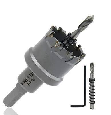 Hole Saw 1.5-inch/38mm Metal Hole Saw Carbide Tipped Hole Cutter with 2 Pilot Drill Bits for Cutting Stainless Steel Plate, Iron, Copper, Brass