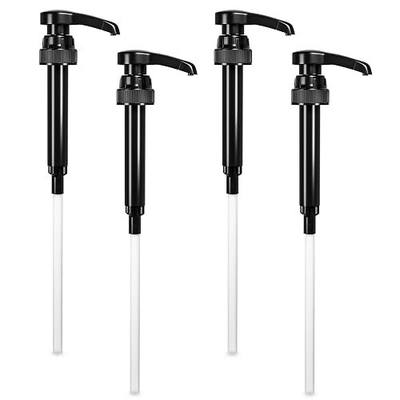 Set of 4 Adjustable Lockable Lab-Style Bottletop Syrup Pumps 12.7 Inch Long - Precise Liquid Delivery, Leak-Proof, Durable Plastic, Fits Most Standard Bottles - Reliable Home, Lab & Commercial Use