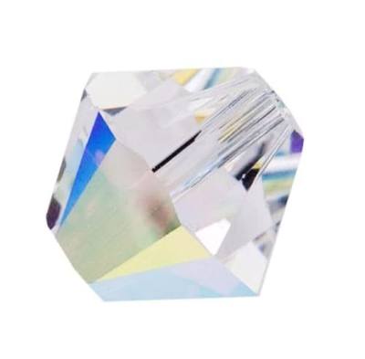 200pcs Adabele Austrian 6mm Faceted Loose Bicone Crystal Beads Clear AB Compatible with Swarovski Crystals 5301/5328 SSB602