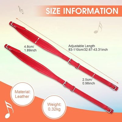 Tbest Accordion Thick Strap,Acordeones Straps Adult PU Leather accordion instrument for adults Wear resistant Shoulder Belts Adjustable for 16 120 Bass Accordion instrument(Red) | Durable Adjustable Shoulder Harness, Musical Instrument Accessories, for Adult Musicians, Red Acordeon Accessories
