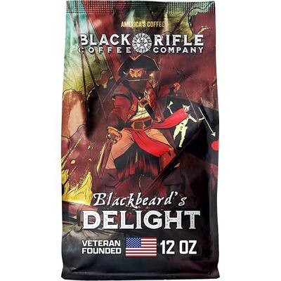 Black Rifle Coffee Company Blackbeard's Delight, 12oz Bag, Whole Bean Dark Roast - Roasted Blend Made from Arabica Beans - Colombian & Brazilian Beans - Veteran Founded & American Made
