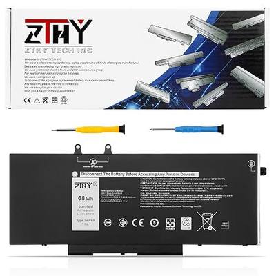 3HWPP Battery Replacement for Dell Latitude 5401 5410 5411 5501 5510 5511 | Precision 3541 3550 3551 Inspiron 7706 2-in-1 Inspiron 17 7500 7506 2-in-1 Black Laptop 03HWPP 451-BCMN 15.2V 68Wh 4Cell ZTHY