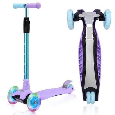 3 Wheel Scooter for Kids Ages 6-12,Kids Scooter with Light Up Wheels, Sturdy Deck Design, and 4 Height Adjustable Suitable for Kid Ages 3-12