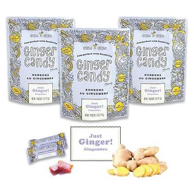 Gem Gem Ginger Candy Chewy Ginger Chews (Original, 5.0oz, Pack of 3)