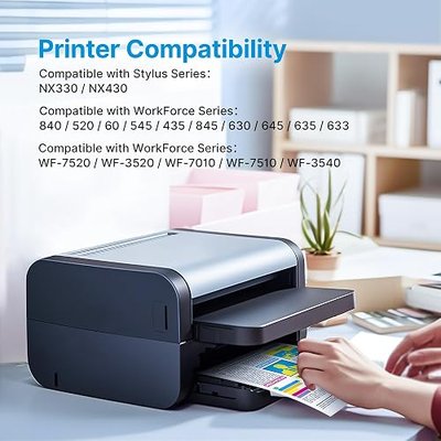 Uniwork Remanufactured Replacement for 126 Ink Cartridges Replacement for Epson T126 Use for Workforce 435 520 545 635 645 WF-3520 WF-3530 WF-3540 WF-7010 WF-7510 WF-7520 Stylus NX430 Printer, 5 Pack