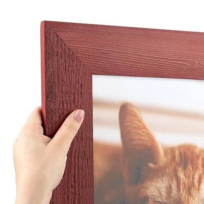 ArtToFrames 8x10 inch Real Reclaimed Red Barnwood 2.5 Inch Wood Picture Frame, WOMRFB-250-BRD-8x10