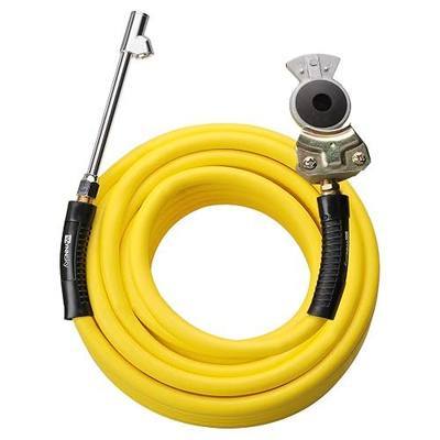 Truck Inflator Kit, 3/8''×50ft Hybrid Air Hose with 1/4''MNPT Endings, Universal Glad Hand&Chuck