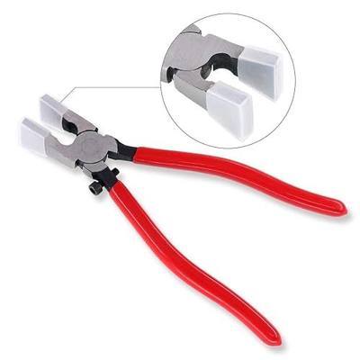 Swpeet Heavy Duty Key Fob Pliers Tool, Metal Glass Running Pliers With Curved Jaws and Rubber Tips - Perfect for Key Fob Hardware Install and Stained Glass Work