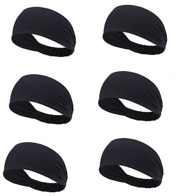 Tensky Outdoor 6Pack Workout Headbands for Women Mens Lightweight Sweatband Wide Hairband for Running Biking Fitness,Quick Dry