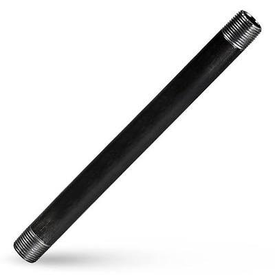 Supply Giant QDCM1518 18" Long Pre-Cut Black Steel Pipe with 1-1/2" Nominal Size Diameter
