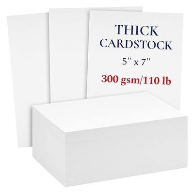 Card Stock Paper - 5x7 In White, 200 ct, 300 GSM (110 Lb) - Heavyweight Cardstock for Wedding Invitations & Invitation Cardstock, Blank Flashcards, Postcard Paper, Recipe Cards