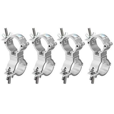 4 Pack Silver Swivel Double Truss Clamps, Fits OD 2" Truss,Max Load 220 lbs | Aluminum Alloy 6061