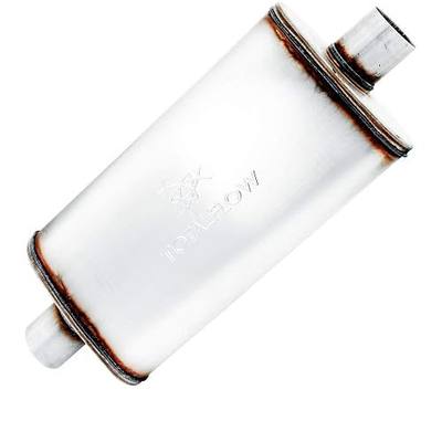 TOTALFLOW 31246 18" Muffler Body Straight Through Deep Tone Performance Muffler-18 Length / 24" OAL-Oval 4" x 9" 2.5" Center Reversible/Bi-Directional