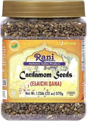 Rani Cardamom (Elachi) Decorticated Seeds Indian Spice 20oz (1.25lbs) 571g PET Jar ~ All Natural | Vegan | Gluten Friendly | NON-GMO | Kosher | Indian Origin