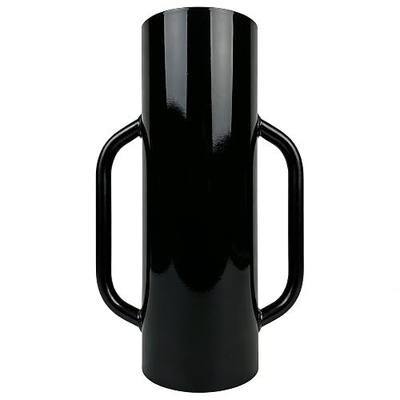 1 Pack 24 Inch Black Fence Post Driver with Handle 34LB Iron T Post Pole Pounder Hand Post Rammer for U Fence Post Wooden Post
