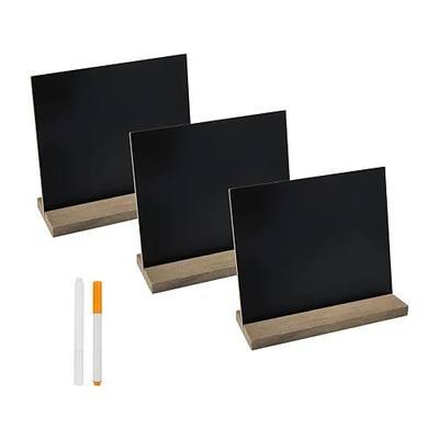 DSTELIN 5 X 6 Inches Mini Tabletop Chalkboard Signs with Vintage Style Wood Base Stands, Set of 3
