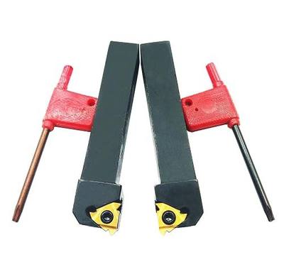 5/8" 2PCS CNC Lathe Carbide Indexable Threading Turning Tool Holder SER1616H16 + SEL1616H16 with 2PCS 16ER/IR AG60 BP010 Indexable Carbide Turning Insert Blade