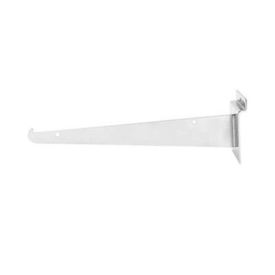 SSWBasics 10" Slatwall Shelf Bracket - Chrome - (Holds 30lbs) - Pack of 10 - Slatwall Accessories - Chrome Metal Slat Wall Shelf Brackets - Sturdy Slatwall Shelf Bracket for Retail Displays and