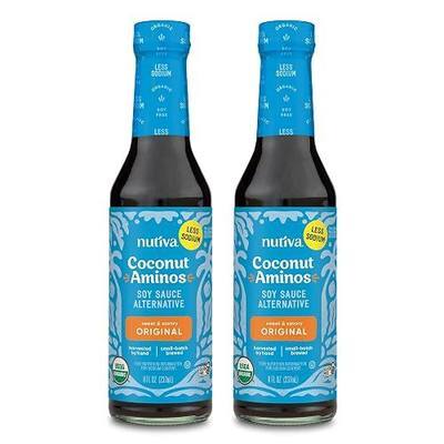 Coconut Secret Organic Liquid Coconut Aminos - Low Sodium Soy Sauce Alternative for Cooking, Dipping, and Marinating - Perfect for Vegan, Keto, and Paleo Diet - 8Oz, 2 Pack