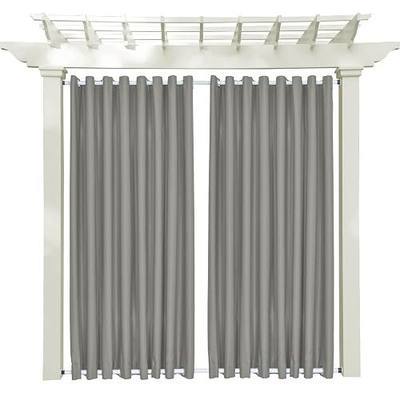 Macochico 150Wx 96L Gray Extra Wide Outdoor Curtains Blackout Draperies Panels for Patio Garden Backyard Gazebo Cabana Windproof Thermal Insulated Privacy Protection Noise Reducing (1 Panel)