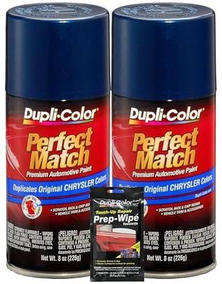Dupli-Color Patriot Blue Metallic Perfect Match Automotive Paint for Chrysler Vehicles (8 oz.), Bundles with Prep Wipe (3 Items).