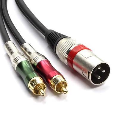 XLR Male to 2 x Phono RCA Plug Adapter Y Splitter Patch Cable, 1 XLR 3 Pin to Dual RCA Plug Stereo Audio Cable Connector(1.5 Meters)