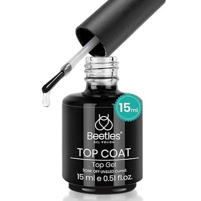 Beetles Gel Polish No Wipe Gel Top Coat 1Pcs 15ml | Clear Top Coat Gel Nail Polish Shine Finish and Long Lasting, Soak Off Nail Lamp,Nails Gifts for Women