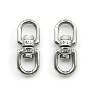 2PCS M4 Double Ended Swivel Eye Hook 304 Stainless Steel Eye to Eye Swivel Shackle Ring Connector