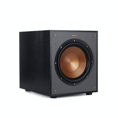 Klipsch R-100SW 10" Subwoofer, Incredibly Deep Bass and an All-digital Amplifier,14 5" x 12 5" x 16 4" | 10" front-firing spun-copper woofer with 300W peak power, RCA/LFE input and adjustable bass controls