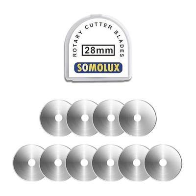 SOMOLUX 45mm Rotary Cutter and Trimmer Refill Blades for Fiskars Replace Blades for Quilting Scrapbooking Sewing Sharp and Durable 10PCS
