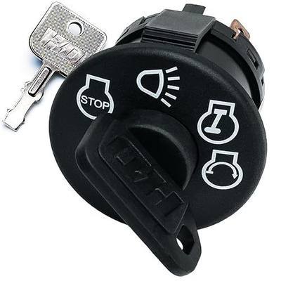 HD Switch Ignition Starter Switch fits Craftsman for Riding Lawn Mower Tractor - 4 Position with Headlight Control, 7 Terminal Includes 1 Umbrella & 1 Steel Key