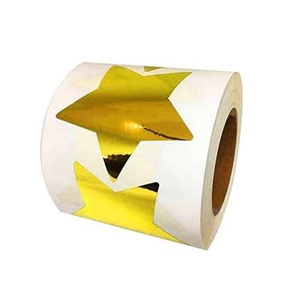 Foil Gold Star Stickers, 2 Inch Glitter Metallic Stars Self Adhesive Labels - Shiny Foil Teacher Supplies - Scrapbooking Party Favors (500 Per Roll)