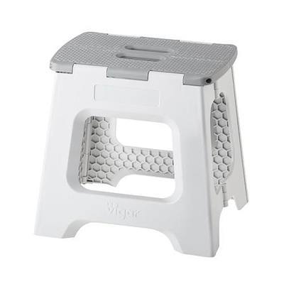 Vigar Compact Foldable Step Stool, 12-1/2-Inch, Gray | For Adults Up to 330 Pound, Lightweight, Non-Slip Folding Design, Compact Step Stool, Space-Saving Household Use