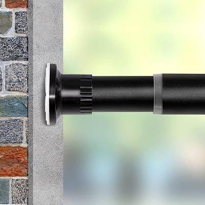 Vailge Room Divider Tension Rods, Premium Curtain Tension Rods,83-122 Inch,No Drilling, Adjustable Large Window Stall Tension Pole-Black