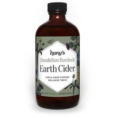 Hany's Harvest Dandelion Burdock Earth Cider – 16 fl oz | All-Natural Wellness Tonic, Apple Cider Vinegar | Non-GMO, Gluten-Free, Handcrafted
