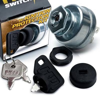 HD Switch Dual Protection Starter Ignition Key Switch Replaces Hustler 045898 Big Dog, Fits Super Z, Mini Z, Hydro Walk Behind, XR7, X-ONE, Z4, Mini FasTrak, FasTrak Sport Raptor OEM Upgrade & 2 Keys