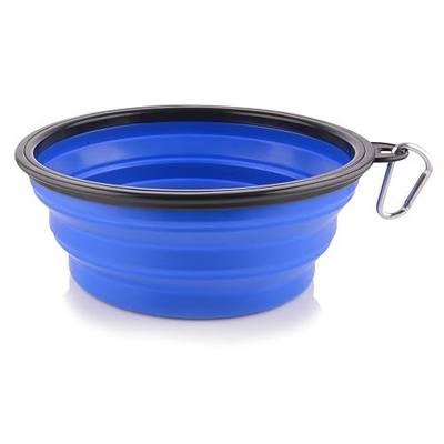 Extra Large Collapsible Dog Bowl, 3L XL Travel Dog Bowl, Foldable Travel Water Dish, 102oz X-Large Portable Collapsable Traveling Bowls with Carabiner for Dogs Walking, Hiking (Blue)