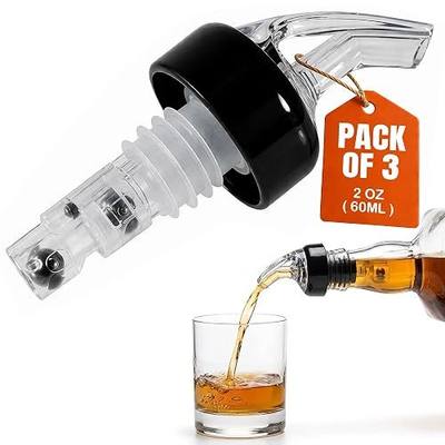 Measured Pourer - Liquor Bottle Pourers - Collared - (3pk) Made 100% In The USA. Bar Spouts That Don't Leak - No Cracks, Just A Perfect Cocktail Pour Everytime. Great for Wine Too! (2oz)