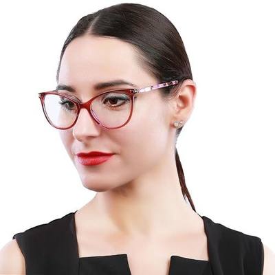 Non Prescription Glasses Eyeglass Frames for Women, Cat Eye Glasses Frames with Clear Lens, Designer Handmade.