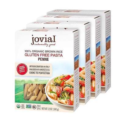 Jovial Whole Grain Brown Rice Penne Pasta - Whole Grain Pasta, Organic Pasta, Gluten Free, Dairy Free, Brown Rice Pasta, Made in Italy - 12 Oz, 4 Pack