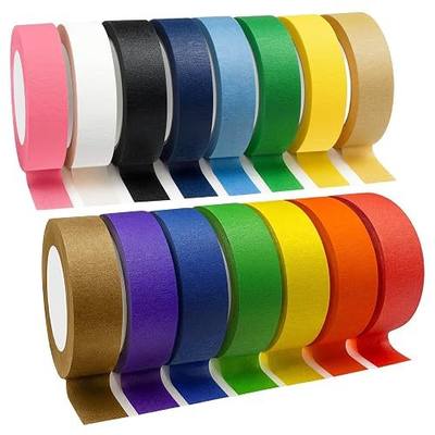 Piokio 15 Roll Multi Pack Colored Washi Tape | 492 Feet x 0.6 inch Wide, Rainbow Solid Color, Egg Decorating, DIY School Supplies, Decorative & Masking Tape