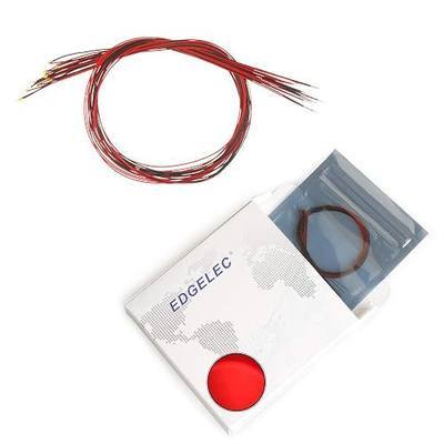 20pcs Prewired 0402 Red SMD LED Light Emitting Diode DC 2V Micro Litz Length 7.8in. (20cm) Soldered Mini LED Lights for DIY Manual Model Toy Decoration