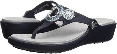 Crocs Women's Sanrah Diamante Wedge Flip