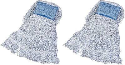 Amazon Basics Loop-End Rayon Finish Commercial String Mop Head for Floor Cleaning, 5 Inch Headband, Medium, 12-Pack
