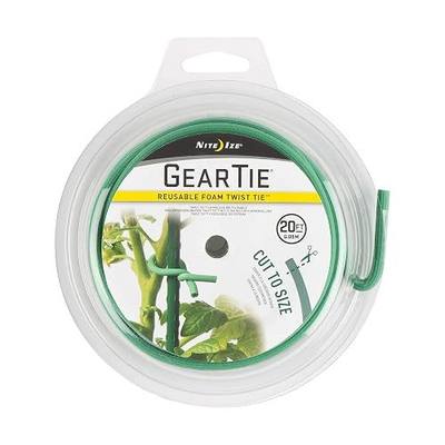 Nite Ize Original Reusable Foam Twist Tie, Cut to Size, 20 Foot Spool, Green, Gentle on Plants, UV Resistant, Waterproof, Made in USA
